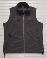 Woolrich Mens Vest Large Gray Full Zip With Pockets Polyester Spandex