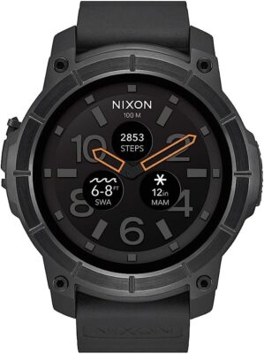Nixon Smart Watch Mission Herren Sport Smartwatch Bluetooth Musik schwarz