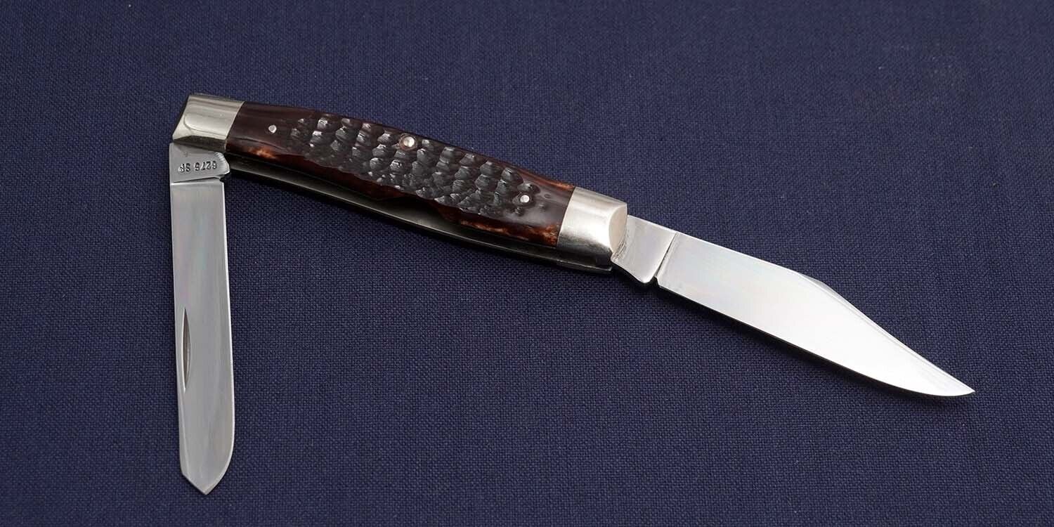 CASE 6275SP 2-Blade Jigged Bone 1977 Holding Knife Chrome vanadium 85 mm