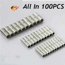 Copper Bare Wire Splice Terminals Uninsulated Ferrules Crimp Connectors 100/300x