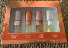 JOVAN WHITE/JOVAN MUSK /COTY WILD MUSK/VANILLA MUSK SET 30ml Each