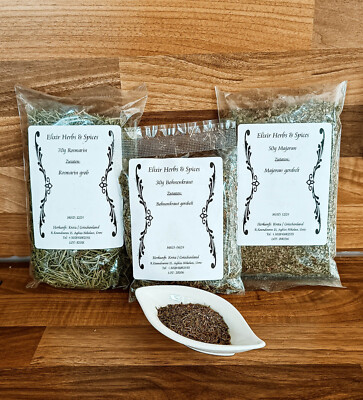Griechisches Gewürze Set Rosmarin Bohnenkraut Majoran von Elixir Herbs 150g #55