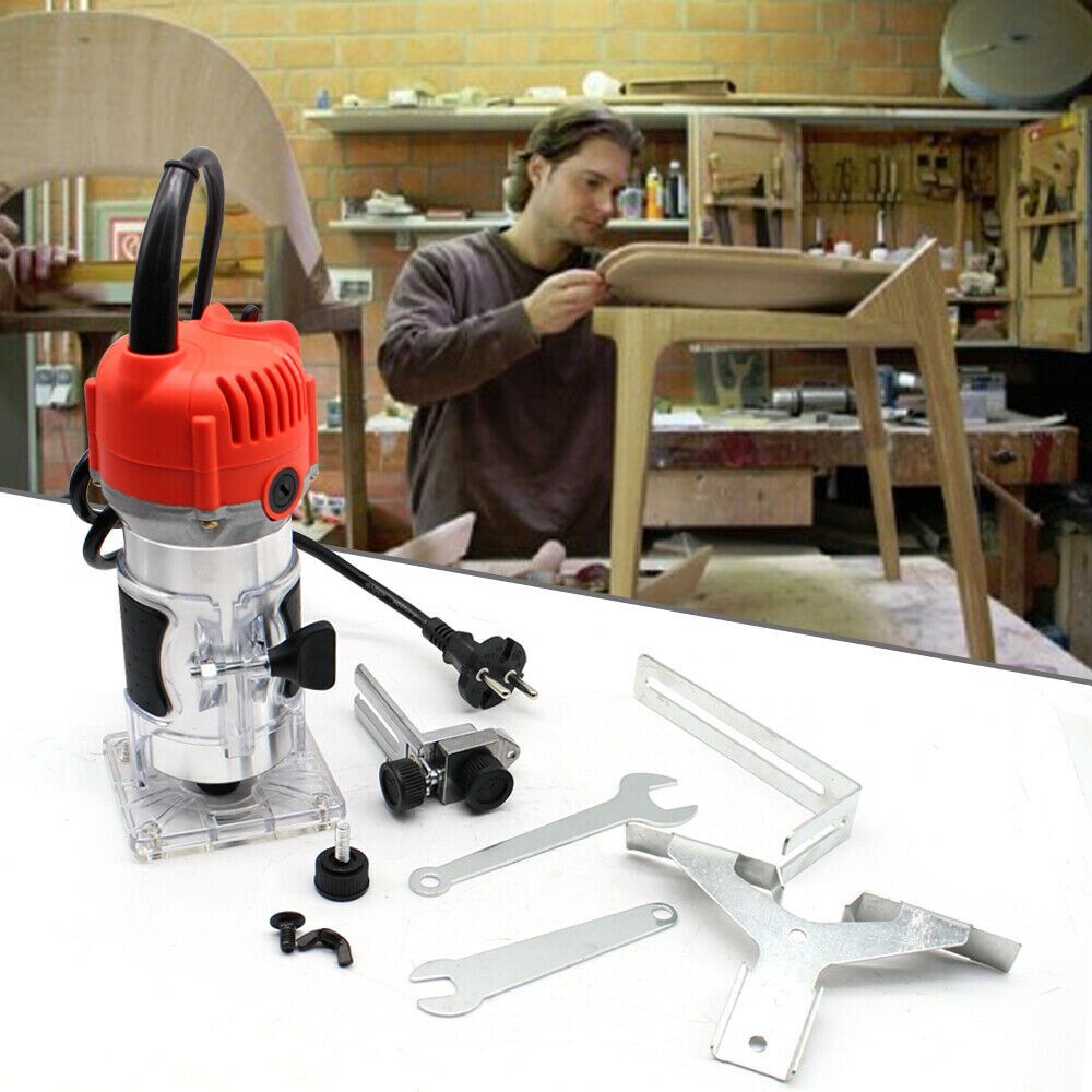 800W 30000RPM Electric Wood Router & Trimmer Woodworking 1/4 Inch WoodCarving