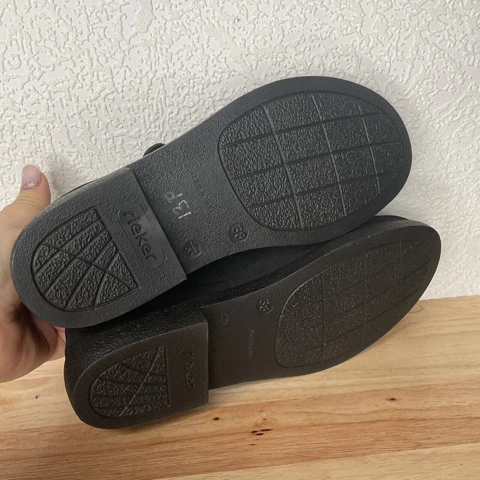 Nuevo sin etiquetas Zapatos Oxford Rieker Antiestrés con Cordones para Mujer Talla 38/US7-7.5 Cuero Negro Foto 3 de 4