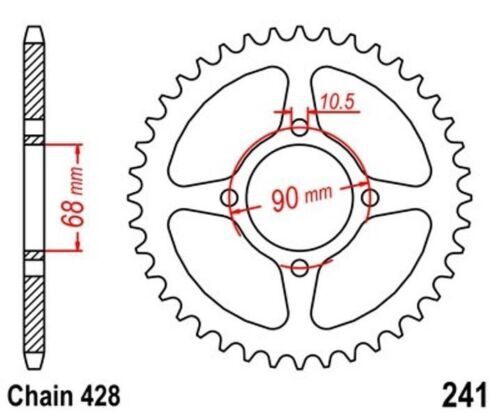 Pignone 53Z Passo 428 per HONDA MTX 125 R / MTX 80 R2 Pignone posteriore