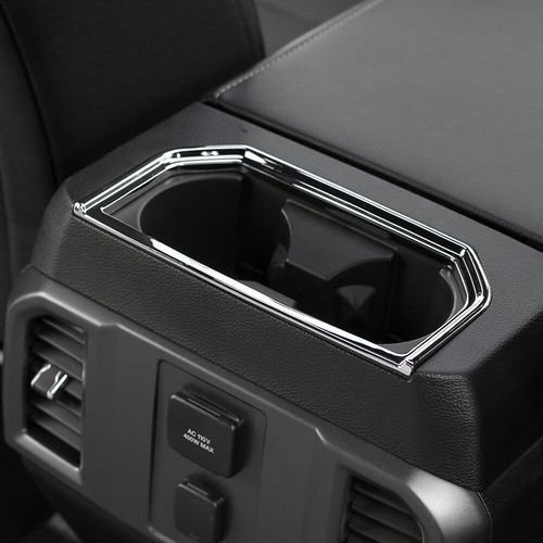 Chrome Inner Rear Cup Holder Frame Trim Bezel Decor Cover for Ford F150 2015-20 - Picture 2 of 6