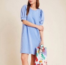 Anthropologie Saturday Sunday Bonnie blue tunic dress women's size small