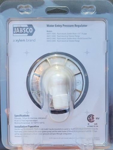 Lot of 2 JABSCO FLUSH MOUNT WATER Entry PRESSURE REGULATOR 45PSI out 125 psi in - Picture 2 of 2