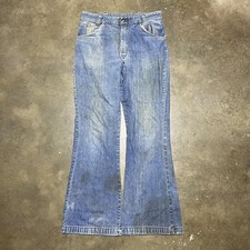 Vintage 60s Blue Western Flared Bell Bottom Jeans 30x31 1960s True Vintage