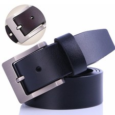 Belt Leather Belts Metal Full Grain Genuine Handsome New Men Real Jeans Buckl