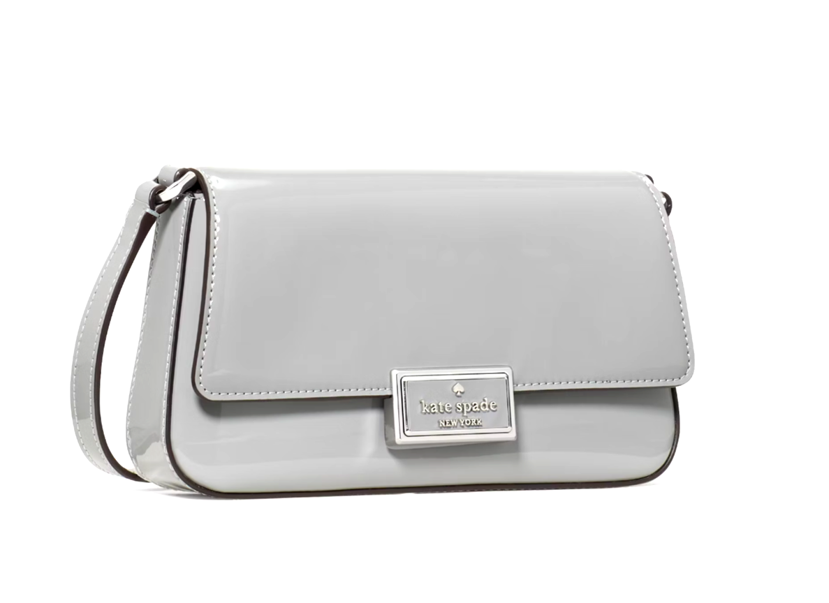 New Kate Spade Reegan Patent Mini Flap Crossbody Pavement with