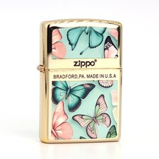 Zippo lighter 204B Asia Custom/ AI Graphics Printing Colored Butterflies New