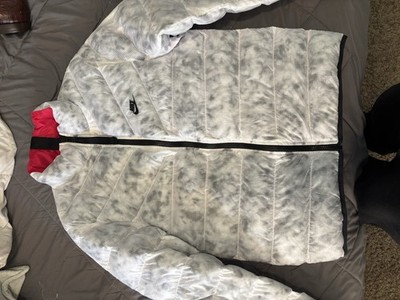 Nike Marble white/Blood Red Reversible Puffer Zip up jacket 