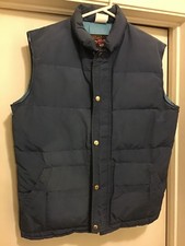 Vintage Walls Blizzard-Pruf Down Vest, Mens Medium, Blue Puffer, Good Condition