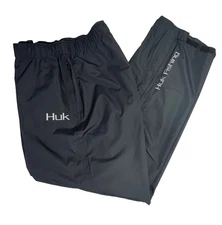 HUK Performance Packable Fishing Rain Pants Mens L Black Water/Windproof Outdoor