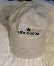 “Life Is Good” Adult 5 Panel Hat Canvas Vented/  Adjustable