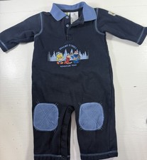 Vintage 90s Sesame Street One Piece Romper 18 Months Blue Elmo Big Bird Cookie