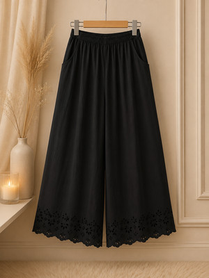  Damen Sommerhose Lagenlook Baumwolle Bloomers L 42 XL 44 2XL 46 3XL schwarz