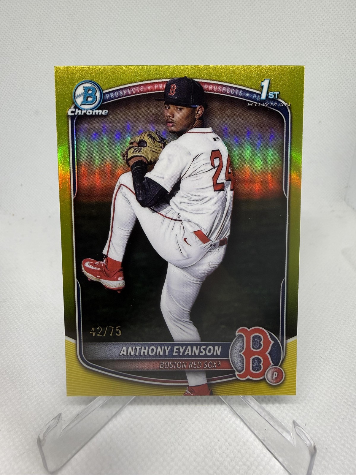 2025 Bowman Draft #BDC-116 Anthony Eyanson Chrome Yellow Refractor #/75