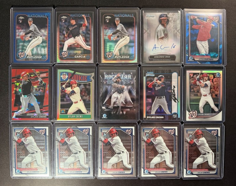 (38) Washington Nationals Team Lot 2024-25 Topps Bowman Chrome Rookies/Parallels