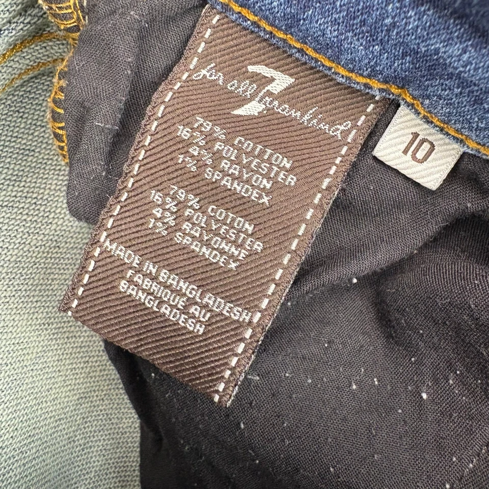 Pantalones de mezclilla 7 For All Mankind Slimmy para mujer talla 10 azul calce ajustado Foto 3 de 4