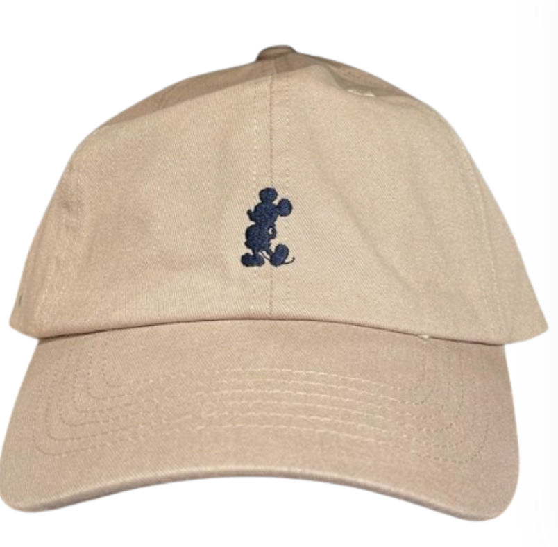 Disney Parks Navy Embroidered Mickey Mouse Tan Baseball Hat  display picture 3
