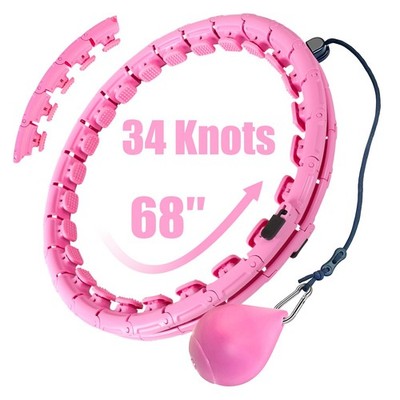 OurStarry 34 Knots Weighted Workout Hoop Plus Size, X-Large, 34 Pink 