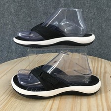 Clarks Cloudsteppers Sandals Womens 8M Sunmaze Surf Flip-Flop Black Comfort Flat