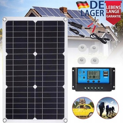 40W 18V Solarpanel Solarmodul 100A Ladegerät USB Kit Für Wohnwagen Camping Boot~