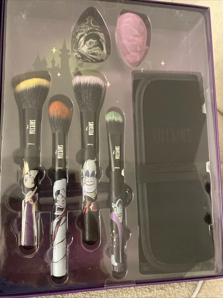 Juego de brochas y esponjas mezcladoras Disney Villians con estuche de viaje nuevo en caja ¡Increíble! Foto 4 de 4