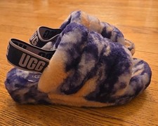 UGG Women's Fluff Yeah Marble Slide Slippers With Sling Back Shearling Purple 6
