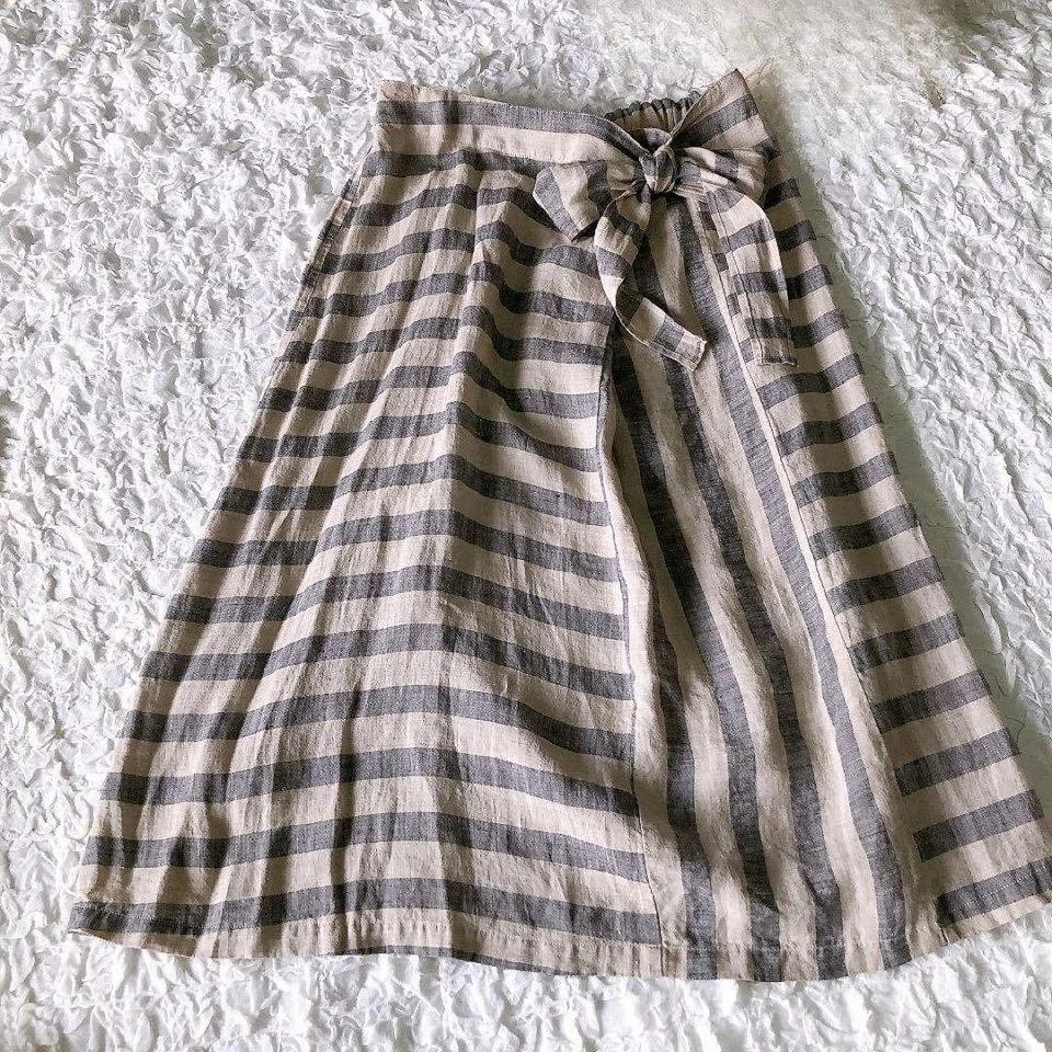 ICHI Antiquites Lino Falda Larga Rayas Exc - Imagen 2 de 4