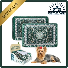 Washable Puppy Pee Pads for Dogs with Pheromones (Green 18" X24" 2 Pack), Traini