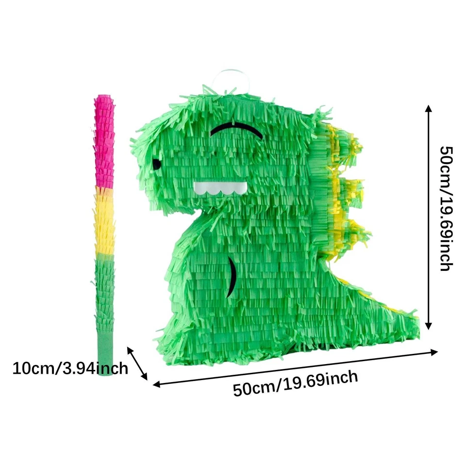 Dinosaur Pinata with Stick Ornament Indoor Outdoor Party Favors for Baby Shower - Image 2 of 4