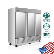 81" W Commercial Refrigerator with 9 Shelves, Digital Temperature Control