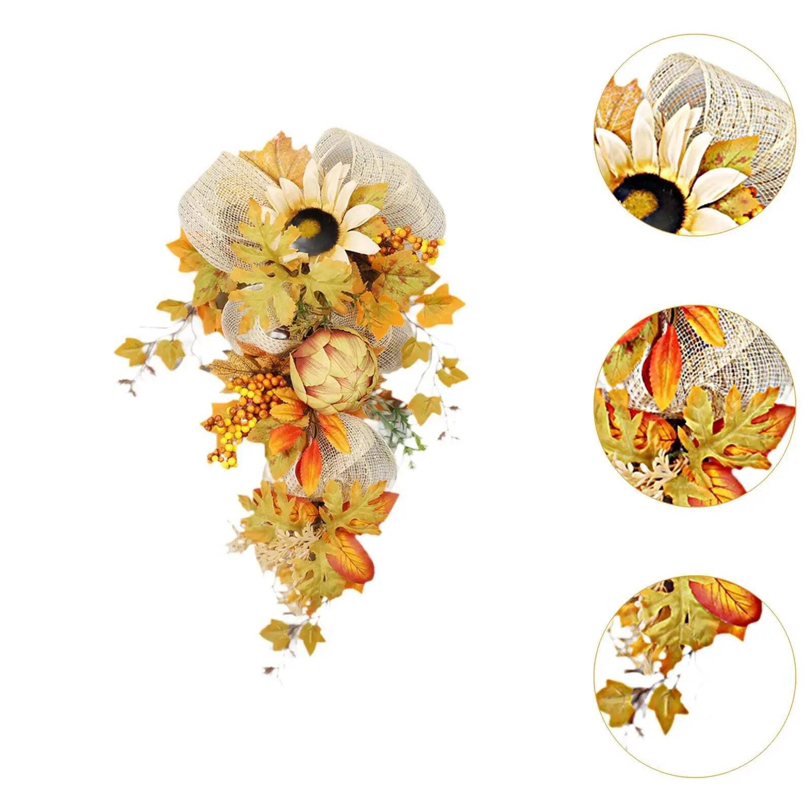NNEOBA Autumn Harvest Wreath Garland for Christmas and Holiday Home Decor