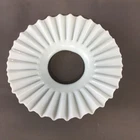 Antique Victorian White Milk Glass Ruffled Petticoat Lamp Shade 8" Round