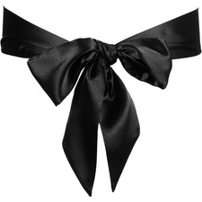 Wedding Satin Sash Belt Long Black Ribbon Bridal Waist Cincher for Women Girls