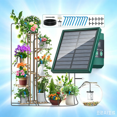 Einstellbares Solar Bewässerungssystem, 10m Wasserleitung & 10 Tropfköpfe Set