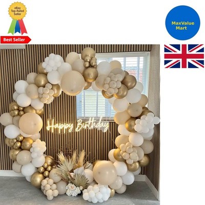 Wiederverwendbare Weiß Gold & Akt Ballongirlande für Hochzeiten, Babyparty, Geburtstage
