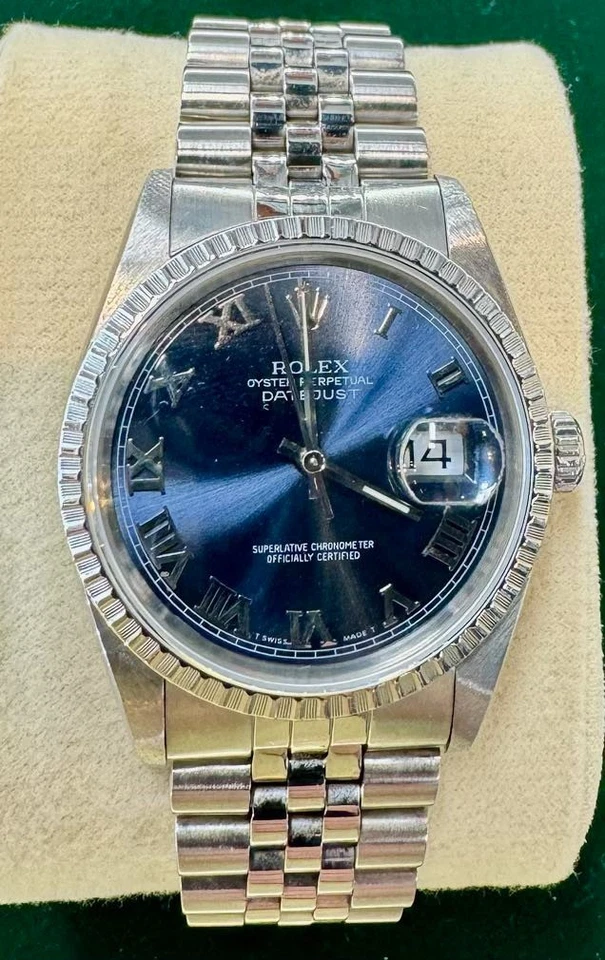 Rolex Oyster Perpetual Datejust Blue fluted Dial - Mens Watch-36mm DM - Image 3 of 3
