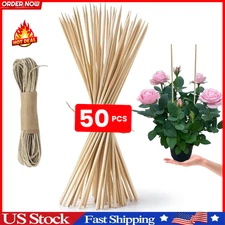 50PCS Plant Stakes,Natural Bamboo Stakes,Garden Stakes for Indoor and Outdoor Pl