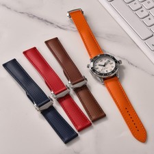 Premium FKM Rubber Watch Band 20mm 22mm Quick Release Butterfly Buckle Strap