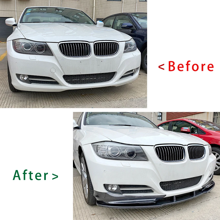 Se adapta a BMW E90 E91 LCI 328i Serie 3 2009-2012 base sedán parachoques delantero alerón labial Foto 3 de 4