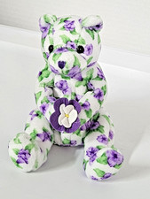 Ty Beanie Baby Corsage Bear 2003 Purple Flower Plush Stuffed Animal Retired