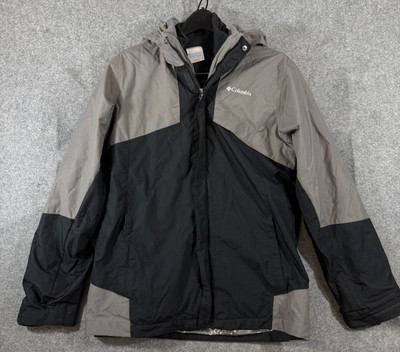 Columbia Interchange 3 In 1 Winter Parka Coat Boys XL Gray Black Full Zip Hooded