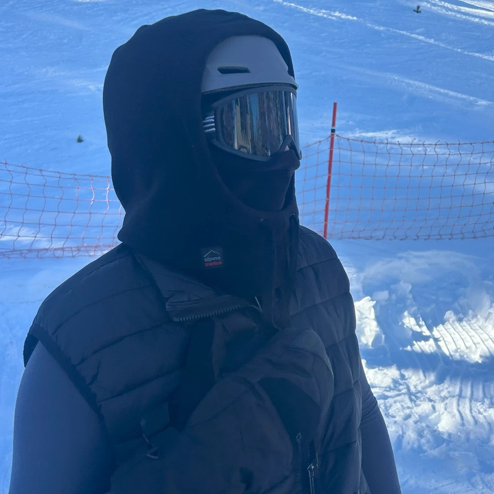 Máscara de esquí de invierno polar suizo alpino pasamontañas cálida cubierta facial casco capucha Foto 3 de 4