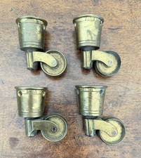 Set Of Four Cope’s Patent Brass Castors, Mid 1800s, Reclaimed Victorian Castors