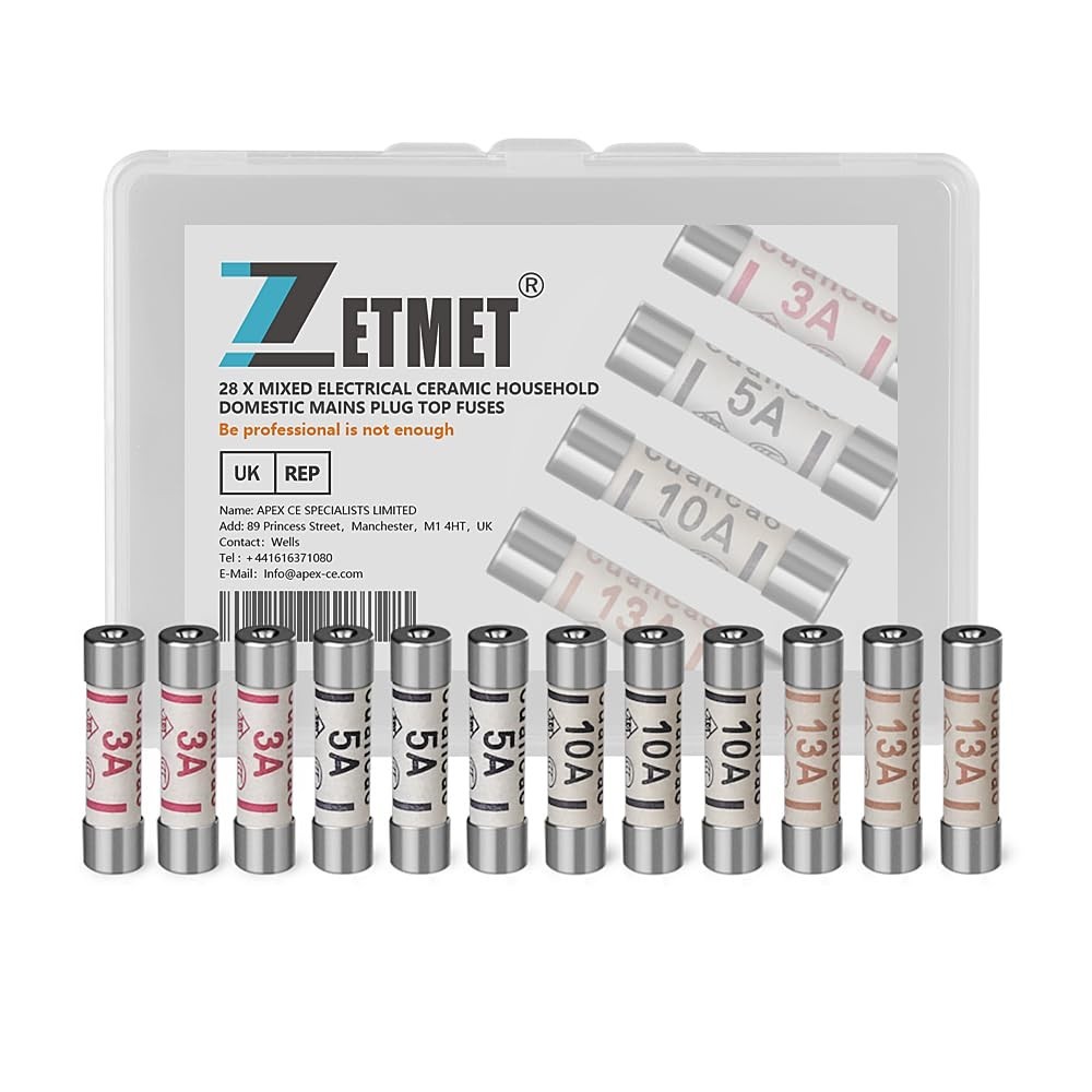 28 x Mixed BS1362 Electrical Ceramic Household Domestic Mains Plug Top Fuses 3Am