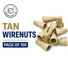 Tan wirenuts pack of 100 pcs for electricians, easy to use.